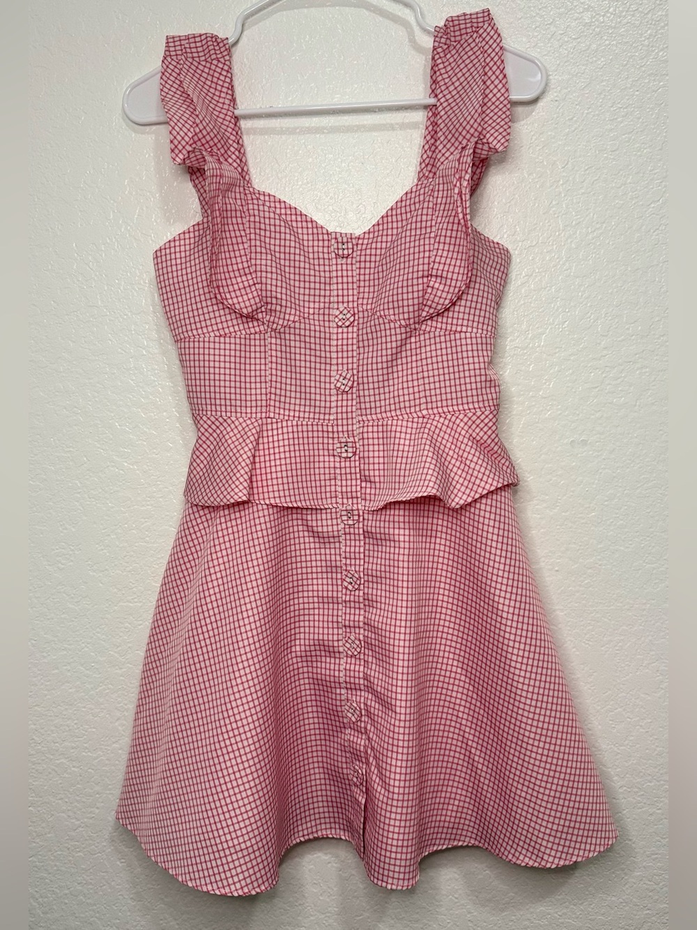 Gianni Bini Pink Gingham Mini Dress
